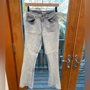 a love is light blue flare jeans